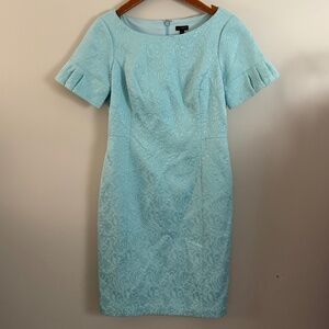 Talbots Blue Floral Jaquard Dress Size 6